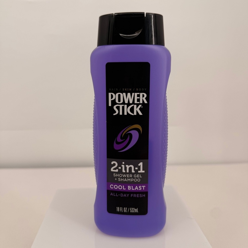 Power Stick Cool Blast 2-in-1 Shower Gel + Shampoo 18 fl oz Mens Body Wash